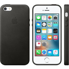 Кожен твърд гръб оригинален MMHH2ZM OFFICIAL Apple Leather Case за Apple Iphone 5 / Apple iPhone 5s / Apple iPhone SE черен